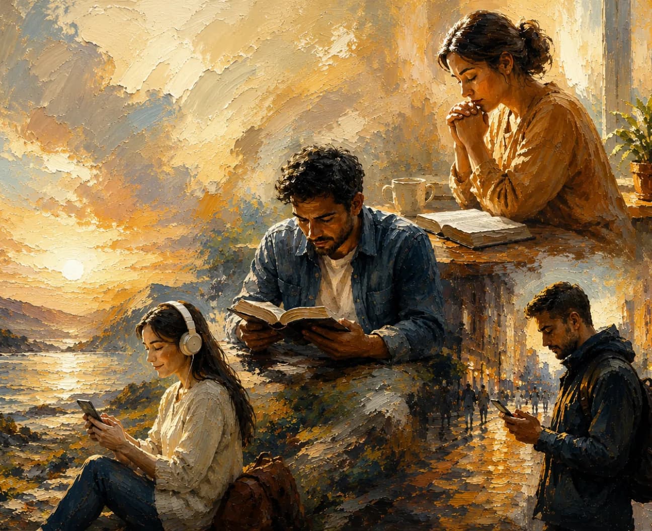 Believers reading Scripture together